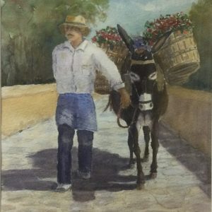 Man and his donkey